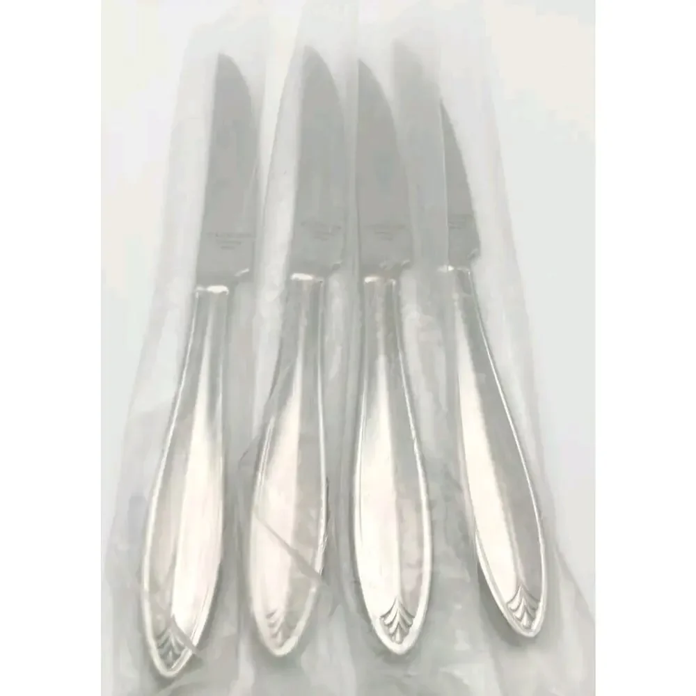 Lenox Covington 4 Piece Steak Knife Set 18/10 Stainless Flatware Vietnam NOS